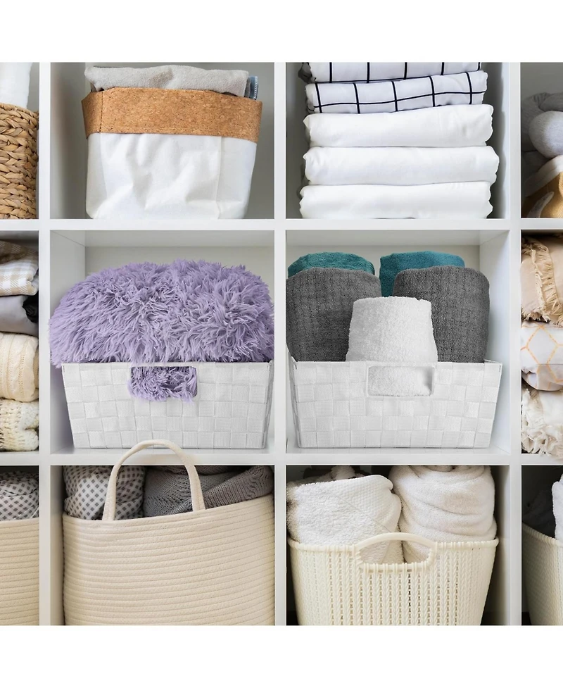 Sorbus 3-Pack Storage Basket Set - Mesh Hand-Woven, Stackable Baskets for Shelves, Closets, Bathroom and More