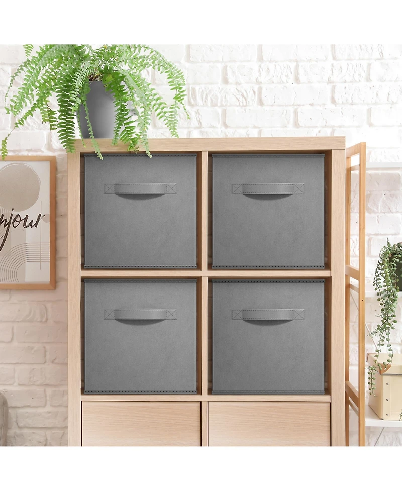 Sorbus 11 Inch Pack Foldable Fabric Storage Cube Bins with Handles - for Organizing Pantry, Closet, Nursery, Playroom