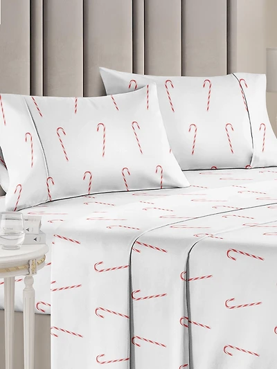 Christmas 4 Piece Microfiber Sheet Set (King