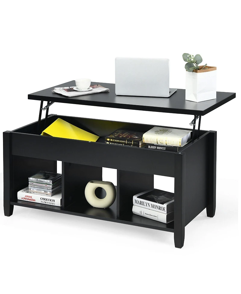 Gouun Lift Top Table with Hidden Storage Compartment