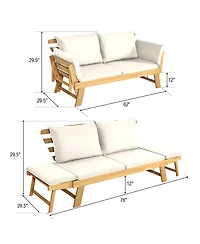 Gouun Adjustable Patio Convertible Sofa with Thick Cushion