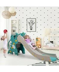 Gouun 4-in-1 Kids Climber Slide Play Set with Basketball Hoop