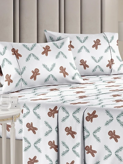 Christmas 4 Piece Microfiber Sheet Set (Queen