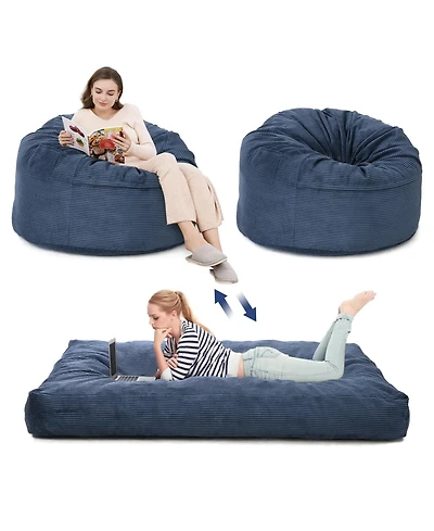 gaomon Bean Bag Chair for Adults, Giant Bean Bag Bed, Convertible Bean Bag Chair Bed from