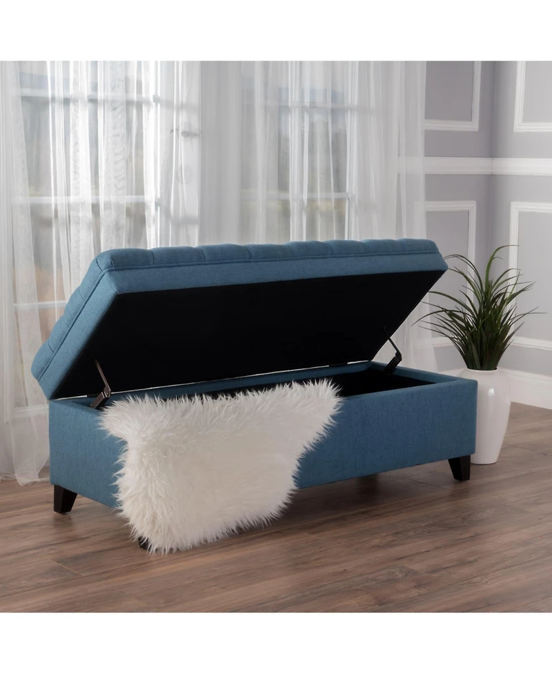 Button-Tufted Storage Ottoman with Soft-Close Lid, for Bedroom, Living Room, Entryway-The Pop Home