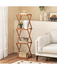 Gouun 4-Tier Folding Plant Rack and Free Standing Shoe Rack