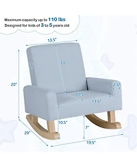 Gouun Kids Rocking Chair with Solid Wood Legs