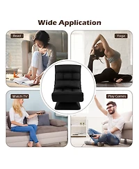 Gouun 5-Level Adjustable 360° Swivel Floor Chair with Massage Pillow