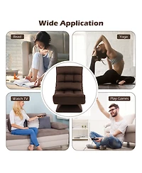 Gouun 5-Level Adjustable 360° Swivel Floor Chair with Massage Pillow