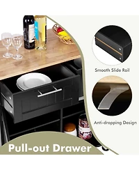 Gouun Heavy Duty Rolling Kitchen Cart with Tower Holder and Drawer