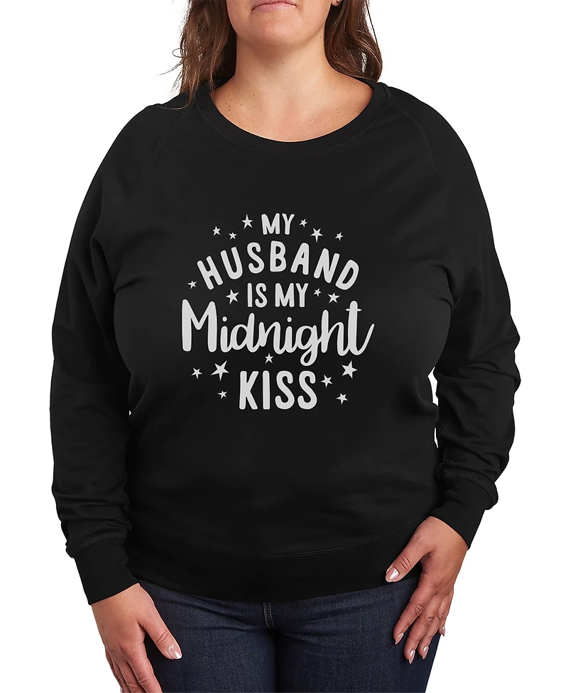 Hybrid Apparel Plus Trendy Midnight Kiss Graphic Pullover Top