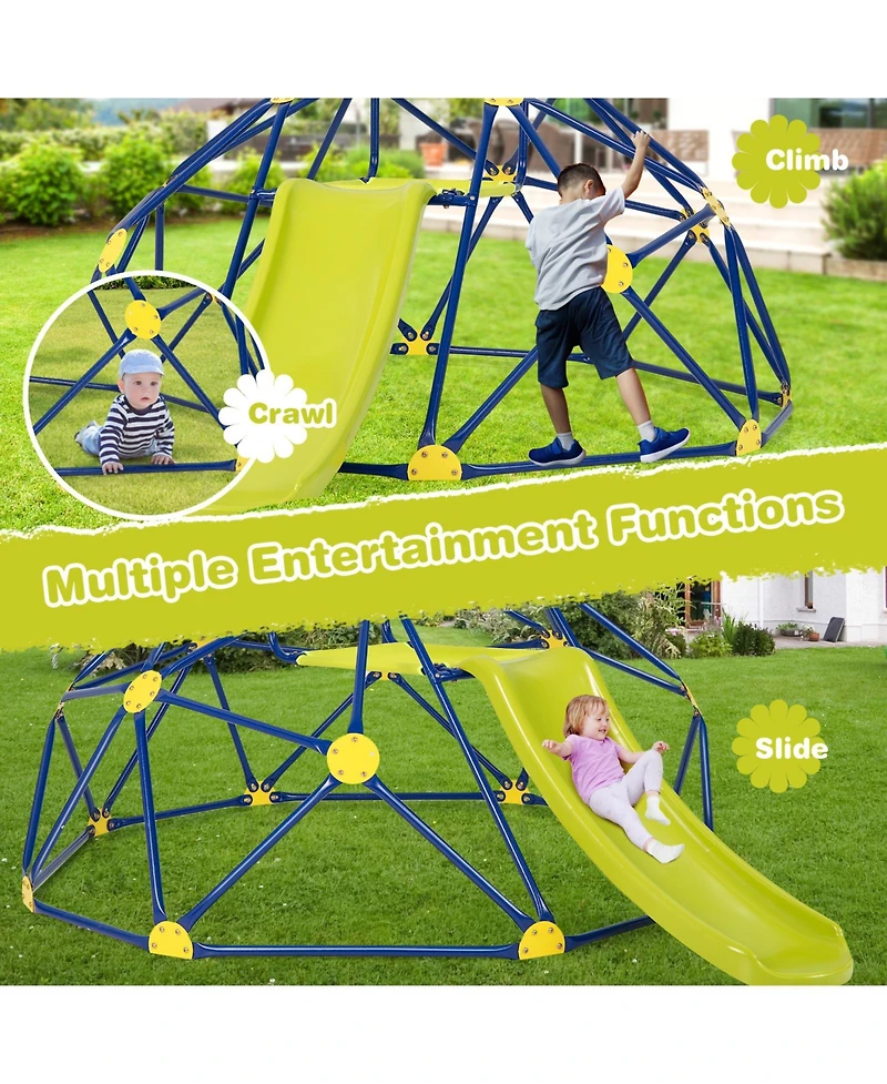 Gouun Kids Climbing Dome with Slide and Fabric Cushion for Garden Yard