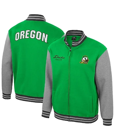 Colosseum Men's Green Miami Hurricanes Ambi-Turner Full-Zip Varsity Jacket