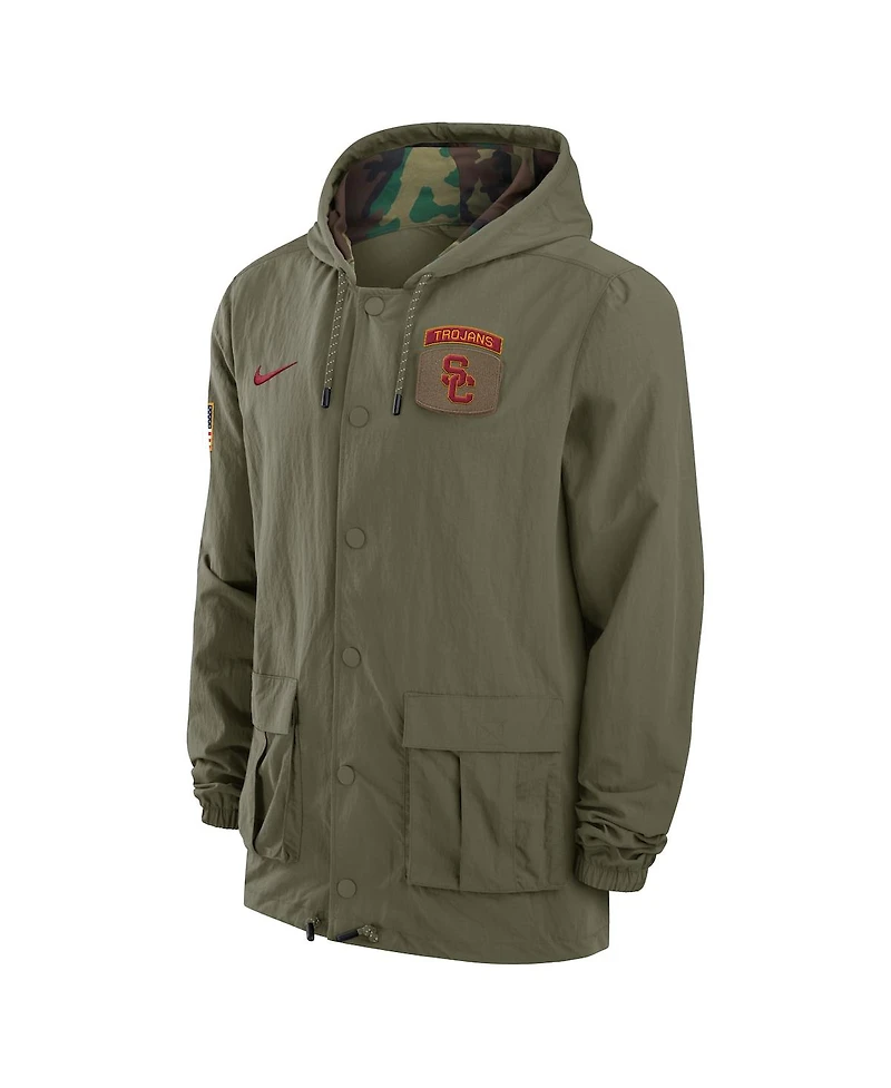 Nike Men's Olive Usc Trojans 2024 Military Appreciation Full-Snap Hoodie Jacket