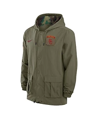 Nike Men's Olive Usc Trojans 2024 Military Appreciation Full-Snap Hoodie Jacket