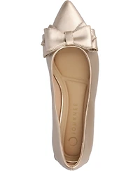 Journee Collection Women's Ophelia Bow Low Block Heel Dress Flats