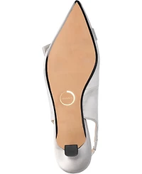 Journee Collection Women's Paloma Bow Kitten Heel Slingback Pumps