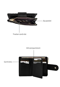 Rosi Women's Genuine Leather Wallets V-stripe Quilted 20+ card slots Victoria Hyde