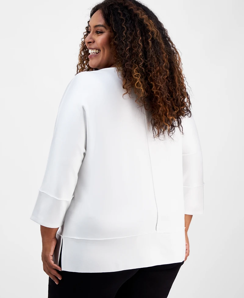 Jones New York Plus Dolman-Sleeve Tunic Top