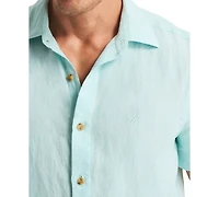 Nautica Men's Classic-Fit Solid Linen Short-Sleeve Shirt