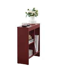 Kings Brand Furniture - Side End Table with Drink Holders, Storage Shelves, Magazine Holder, Narrow Slim Chair Couch Table
