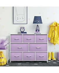 Sorbus 8 Drawers Wide Dresser - Organizer Unit with Steel Frame Wood Top and