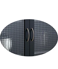 Kings Brand Furniture Lisle 2 Door Accent Storage Cabinet, Black