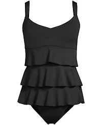 Lands' End Women's Ruffle Fauxkini One Piece Swimsuit