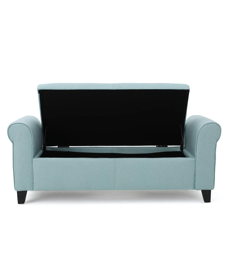 50" Upholstered Storage Ottoman Bench with Rolled Arms, Storage for Small Spaces-The Pop Home