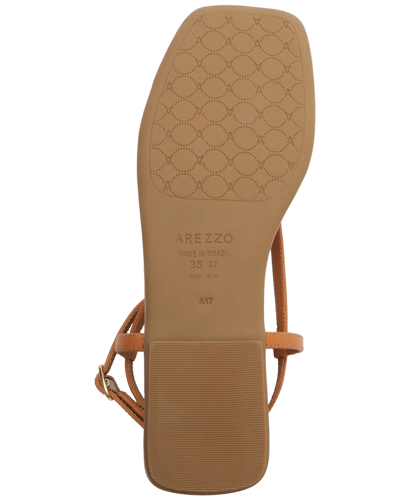 Arezzo Women's Zuri Square Toe Flat Sandals