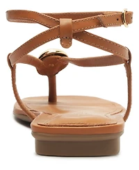 Arezzo Women's Zuri Square Toe Flat Sandals