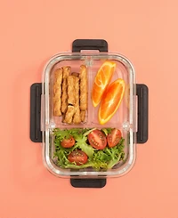 JoyJolt 3-Sectional Set of 5 Glass Food Storage Containers