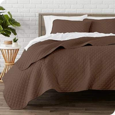 Bare Home Ultra-soft Diamond Stitched Coverlet Set
