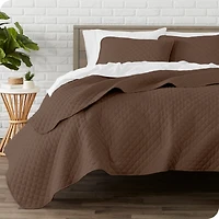 Bare Home Ultra-soft Diamond Stitched Coverlet Set