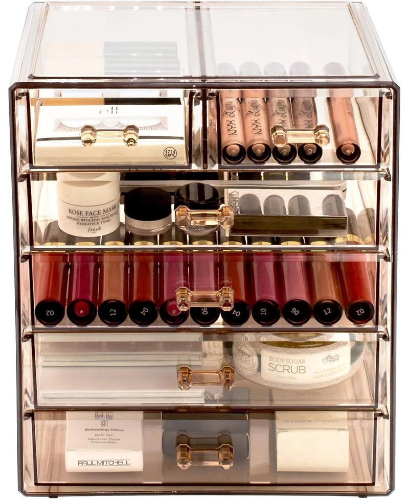 Sorbus 6 Drawer Acrylic Makeup Organizer Case for Cosmetics, Makeup and jewelry - Drawers with Diamond Detail