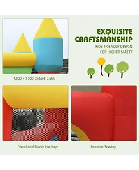 Gymax Inflatable Bounce House Slide Jumping Castle Ball Pit Tunnels Without Blower