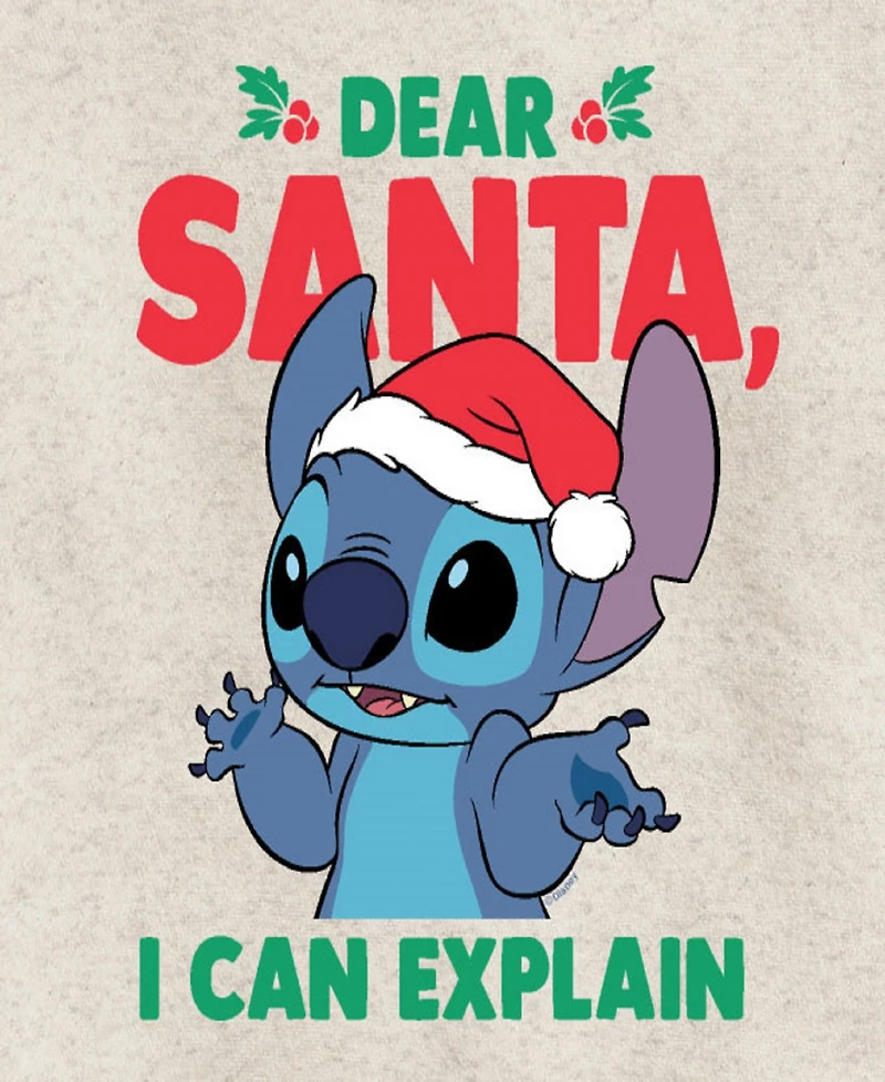 Disney Big Girls Lilo and Stitch Dear Santa Graphic Fleece Top