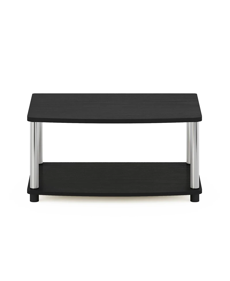 Furinno Turn-n-Tube No Tools 2-Tier Elevated Tv Stands- Espresso & Black - 11 x 23.8 15.8 in.