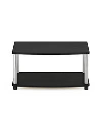 Furinno Turn-n-Tube No Tools 2-Tier Elevated Tv Stands- Espresso & Black - 11 x 23.8 15.8 in.