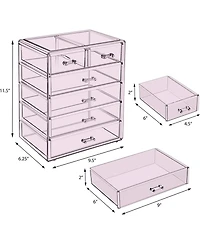 Sorbus 6 Drawer Acrylic Makeup Organizer Case for Cosmetics, Makeup and jewelry - Drawers with Diamond Detail