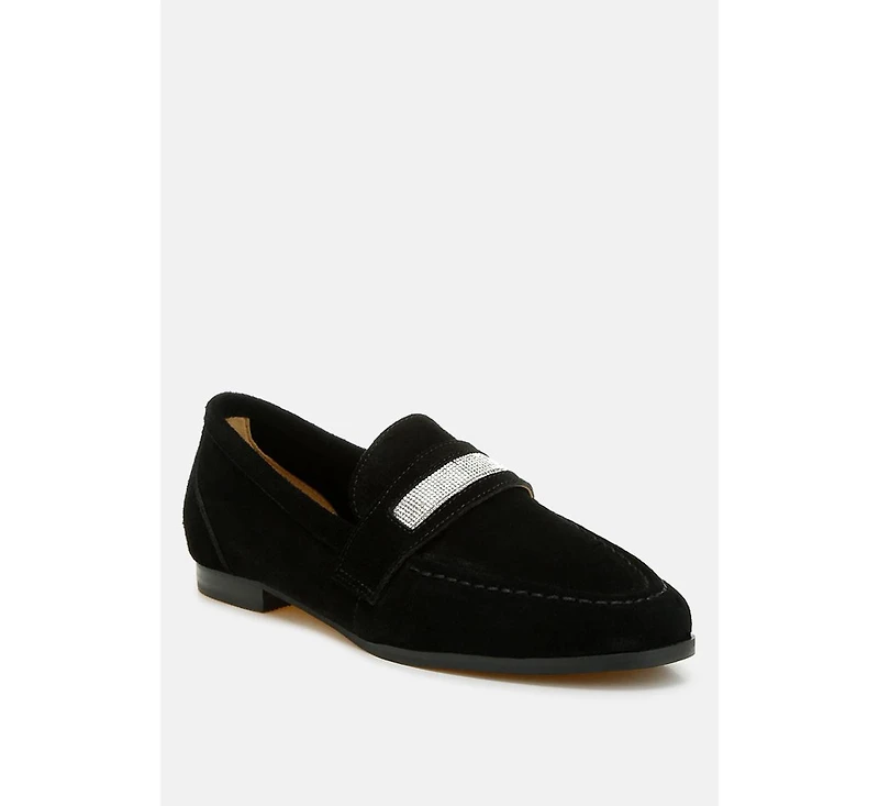 New Ode Rhinestone Penny Strap Loafers