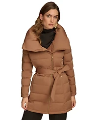 Donna Karan New York Women's Belted Asymmetric Puffer Coat