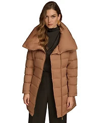 Donna Karan New York Women's Belted Asymmetric Puffer Coat