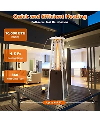 35'' Portable Tabletop Pyramid Patio Heater Steel Propane gas 10000 Btu