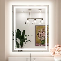 keonjinn 30x36 Led Bathroom Mirror with Frontlit and Backlit