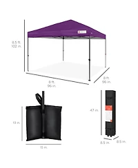 Best Choice Products 8x8ft Easy Setup Pop Up Canopy w/ 1-Button Setup, Wheeled Case