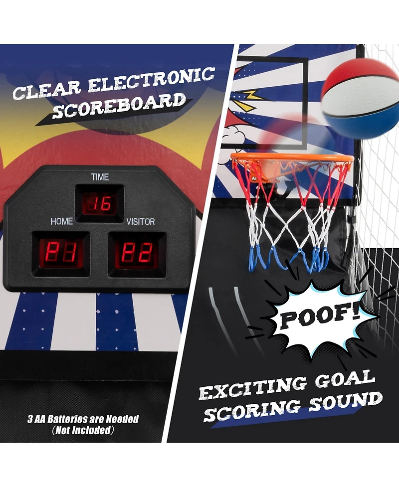 Gouun Dual Shot Basketball Arcade Game with 8 Game Modes and 4 Balls
