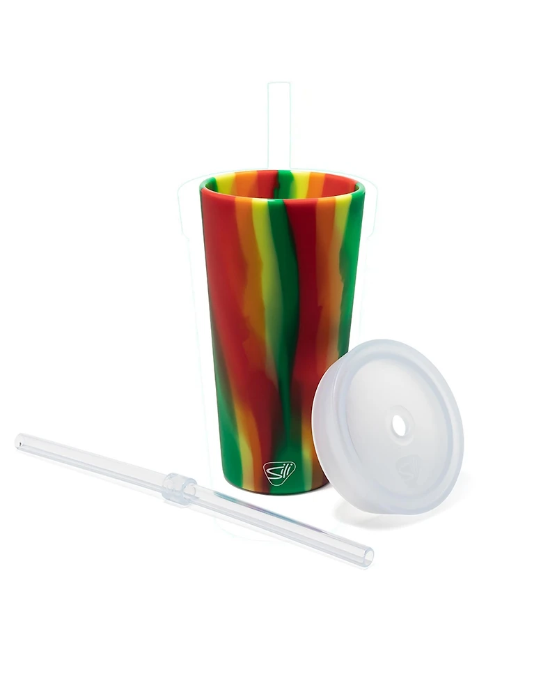 Straw Tumber 22oz: Hibiscus