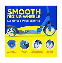 SereneLife Lightweight Foldable Kick Scooter for Adults, Adjustable Height (Blue)