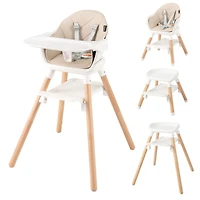 Gouun 6 in 1 Convertible Highchair with Safety Harness and Removable Tray